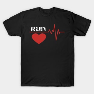 Run Red Heartbeat. Fitness T-Shirt